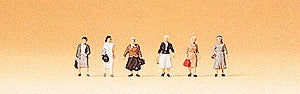 Preiser 88531 Z Walking Female Commuters Figures (Set of 6)