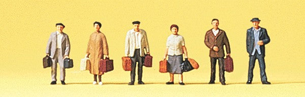 Preiser 88540 Z Standing Travelers w/Luggage Figures (Set of 6)