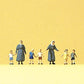Preiser 88556 Z Protestant Sisters with Children Figures (Set of 7)