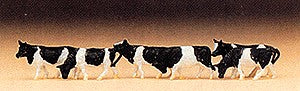 Preiser 88575 Z Black & White Cows Animals Figures (Set of 6)