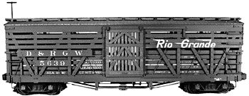 Rail Line 132 HOn3 Denver & Rio Grande Western 30' Stock Car (5500 Series) Kit