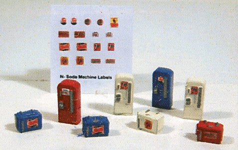 Railway Express Miniatures 2191HO Soda Vending Machines Unpainted (Set of 8)