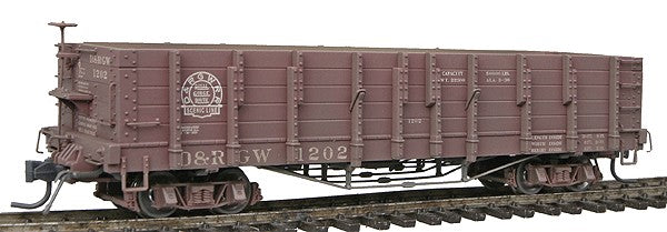 Blackstone Models 340412W HOn3 DRGW 1000 Ser. High Side Weathered Gondola #1202
