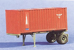 Trident Miniatures 90181 HO MILVAN 20' Single-Axle Container Chassis w/Container