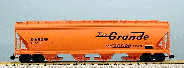 USA Trains R14106 G DRGW 4 Bay Center Flow Hopper with Metal Wheels #15523