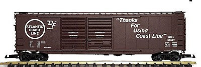 USA Trains 193112 G Atlantic Coast Line 50' Steel Box Car - Metal Wheels
