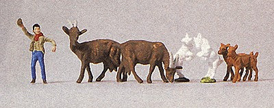 Vollmer 2246 HO Boy w/Goats (Set of 7)