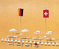 Vollmer 5142 HO Round Tables and Chairs Plastic Kit