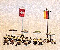 Vollmer 5143 HO Scale Corner Table & Chairs Scenic Plastic Accessory Kit
