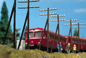 Vollmer 6010 HO Single Telephone Poles (Pack of 12)