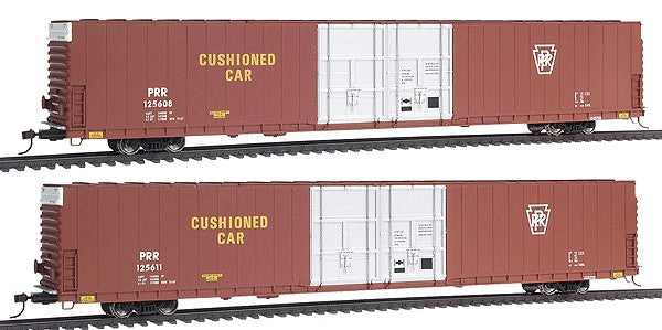 Walthers 932-235014 HO PRR Gold Line PS 86' Hi-Cube 4-Door Boxcar (Set of 2)