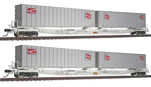 Walthers 932-23922 HO MILW Gold Line Flexi-Van Flatcar w/Two Trailers (Set of 2)