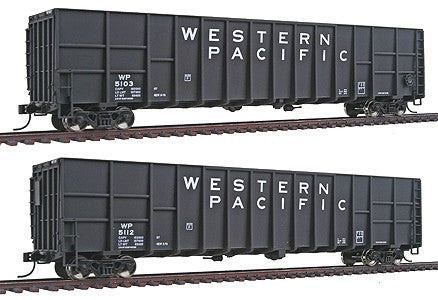 Walthers 932-24072 HO Western Pacific Gold Line Wood Chip Gondola (Pack of 2)