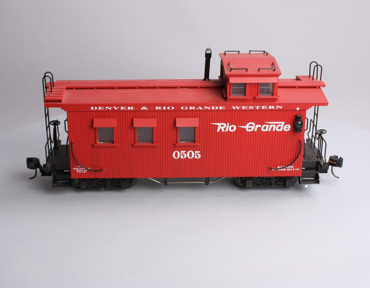 USA Trains R12001 G Scale Denver & Rio Grande Western Woodsided Caboose #0505