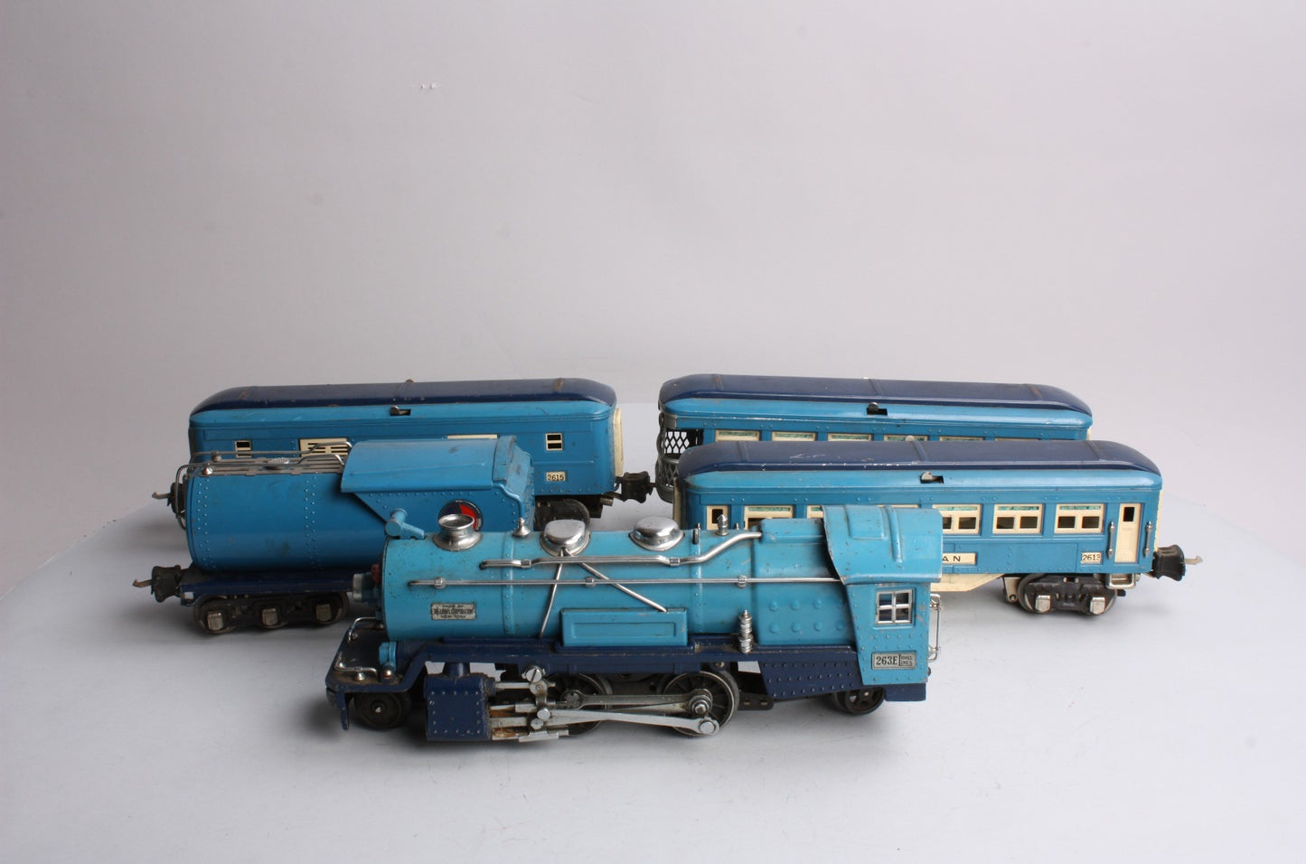 Lionel 194W Vintage O Prewar Blue Comet Set (263E, 2613, 2614, 2615)