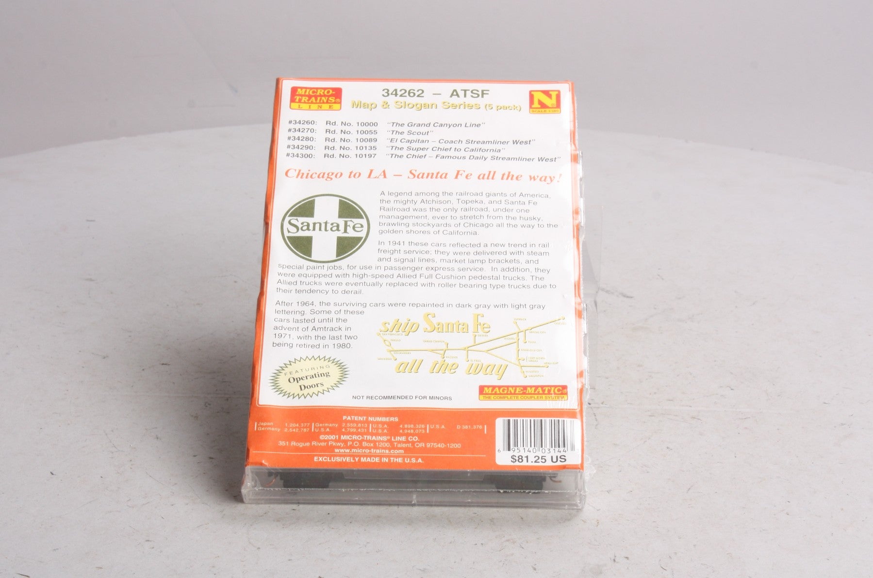 Micro-Trains 03400262 N ATSF Map & Slogan Series Boxcars (Pack of 5)