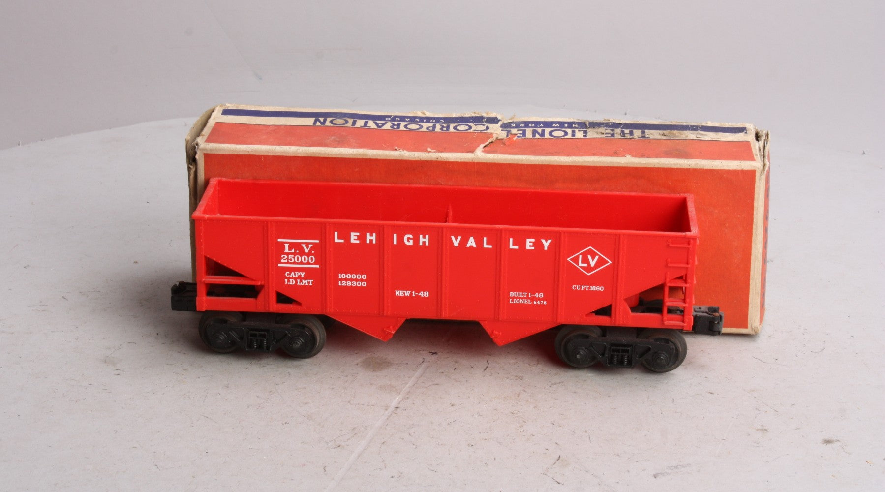 Lionel 6476 Vintage O Lehigh Valley Red 2-Bay Hopper – Trainz