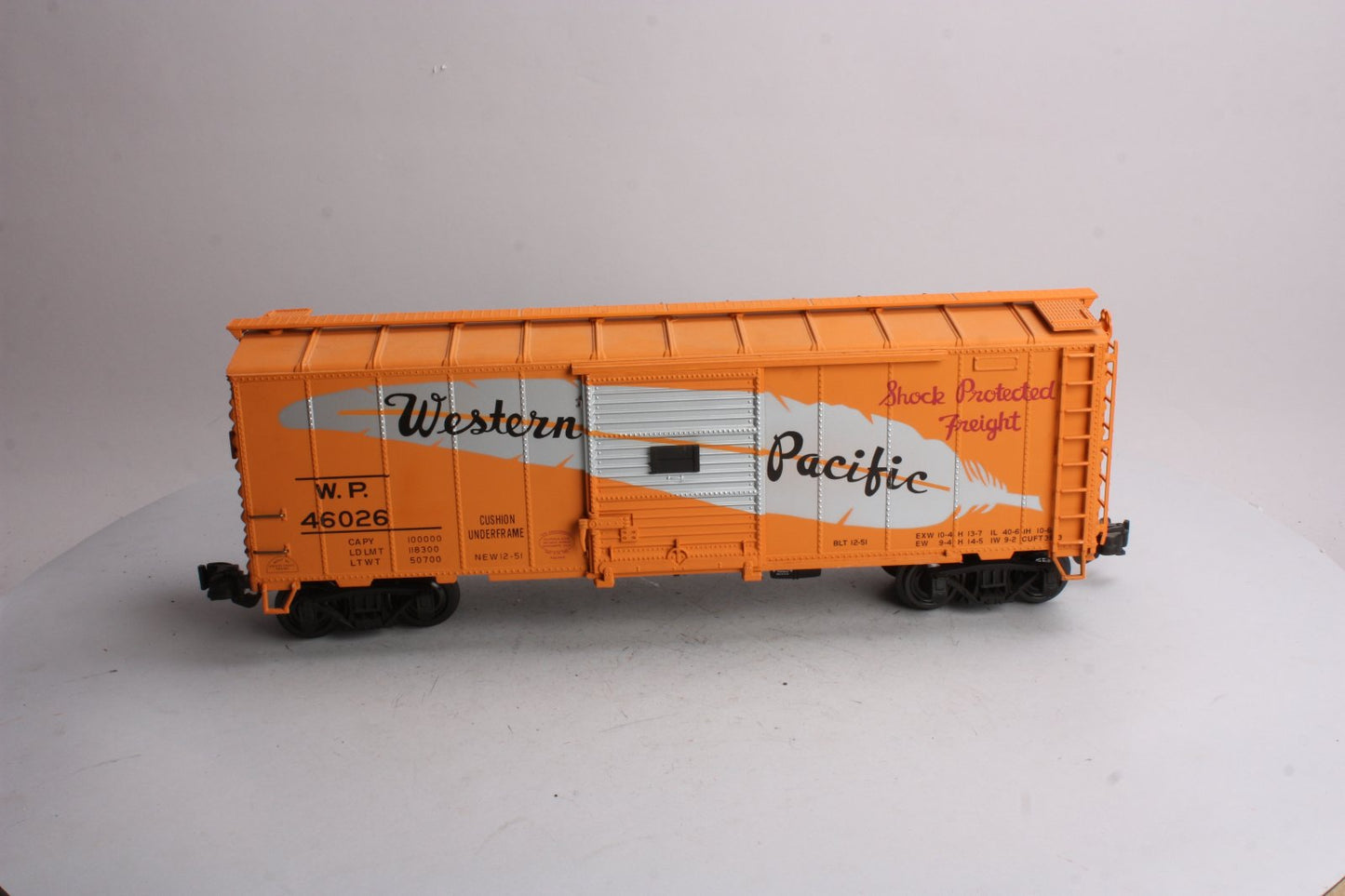 Aristo-Craft 46026 Western Pacific Boxcar- Plastic Wheels