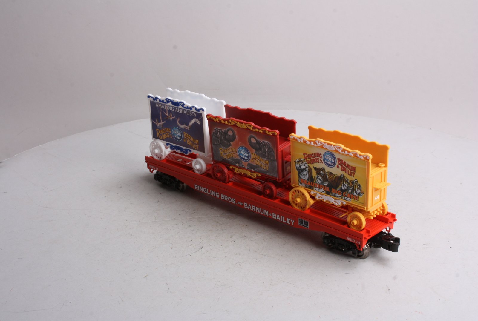 K-Line 6-22228 Ringling Brothers Flat Car #54 with 3 Circus Wagons