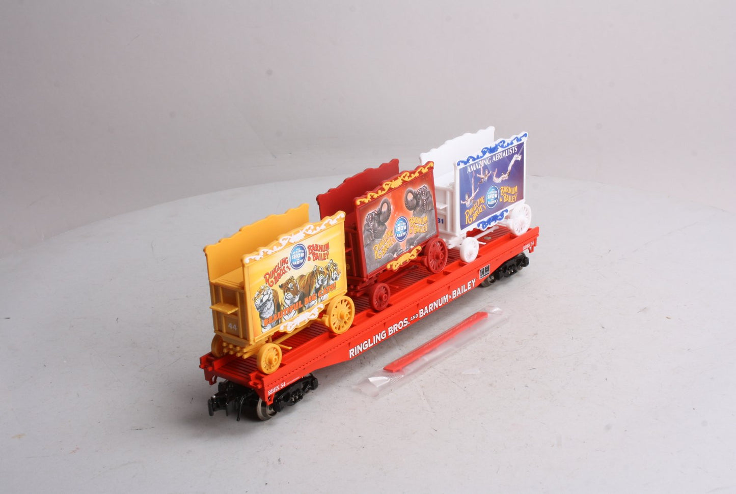 K-Line 6-22228 Ringling Brothers Flat Car #54 with 3 Circus Wagons
