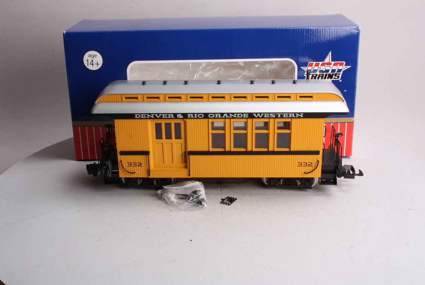 USA Trains 30201 G D&RGW Overton Combine #332 (Metal Wheels)