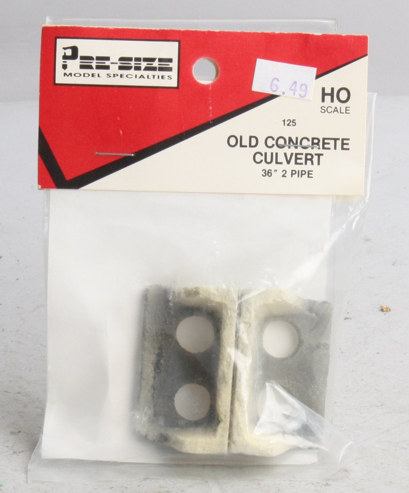 Pre-Size 125 HO Old Concrete Culvert 36" Pipe (Pack of 2)