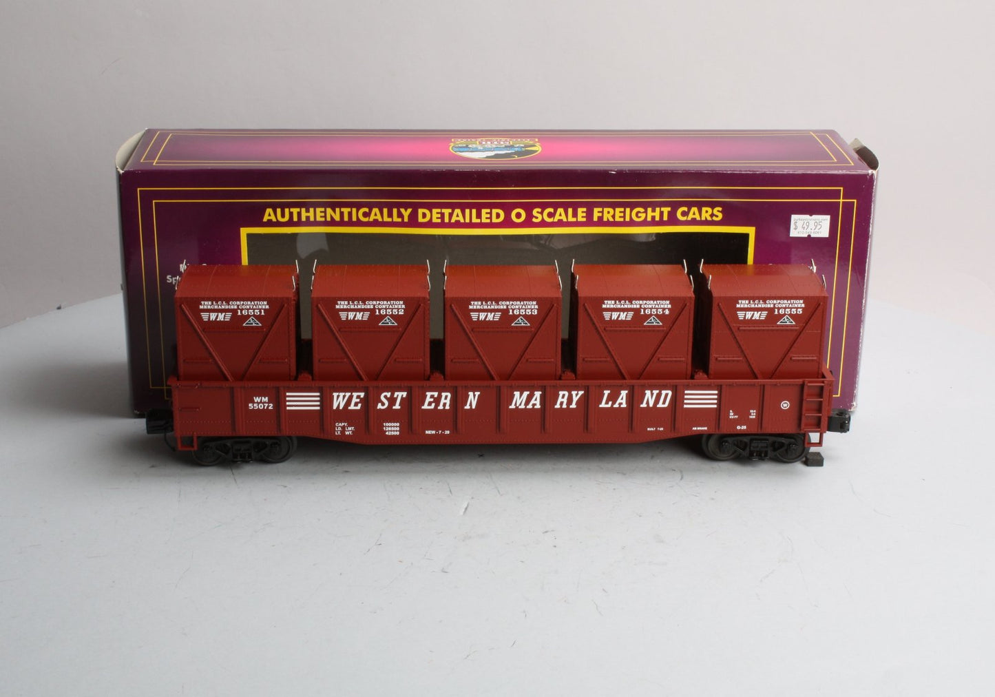 MTH 20-98071 Western Maryland Gondola Car w/LCL Containers