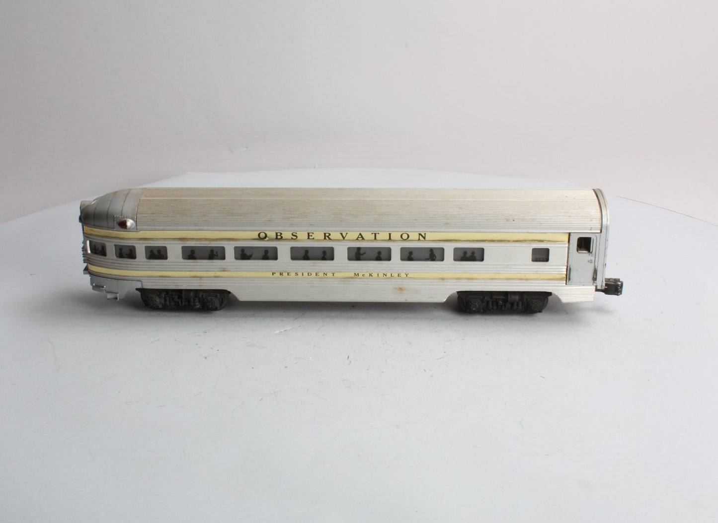 Lionel 2521 Vintage O President McKinley Gold Stripe Aluminum Observation Car