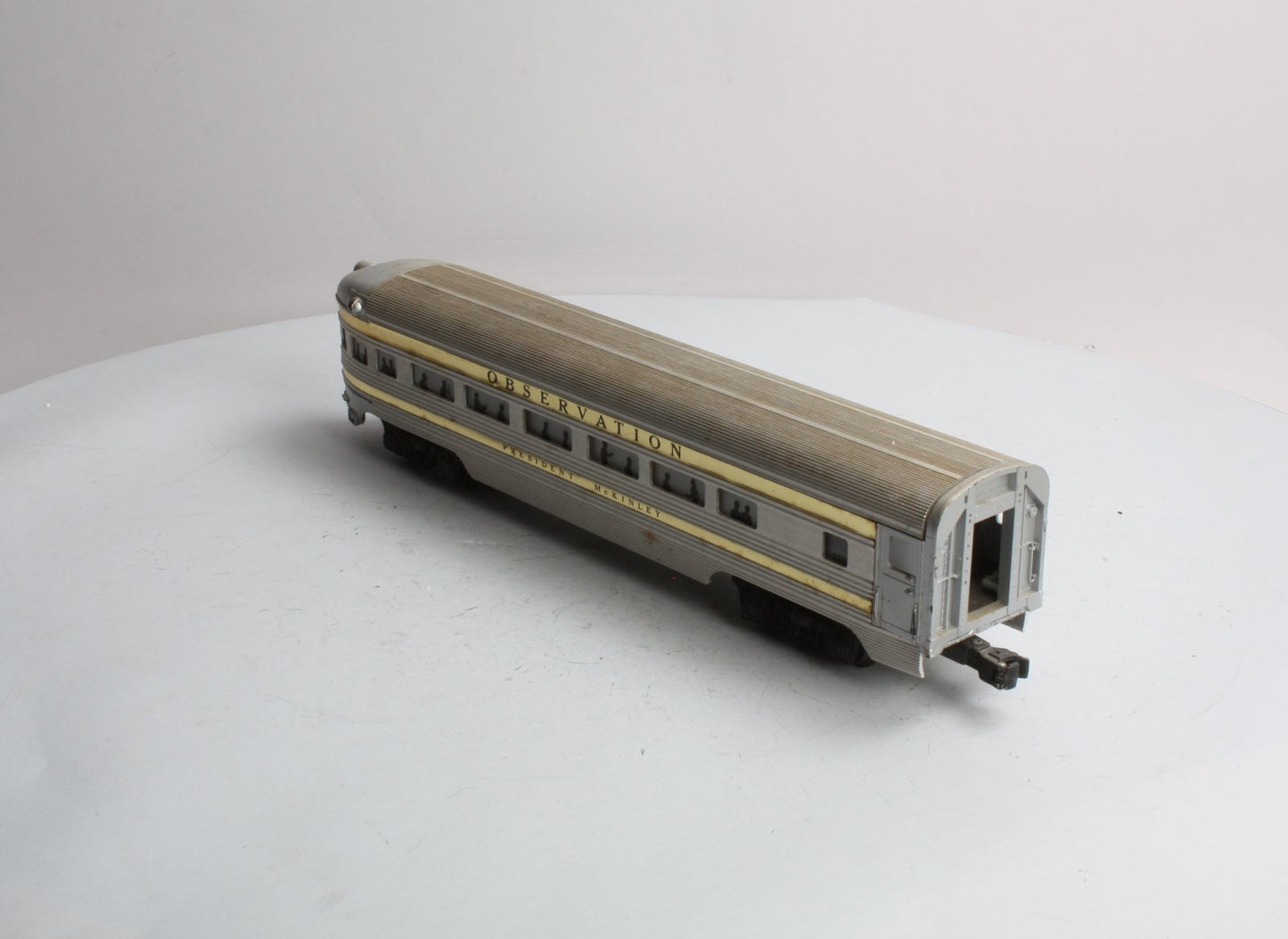 Lionel 2521 Vintage O President McKinley Gold Stripe Aluminum Observation Car