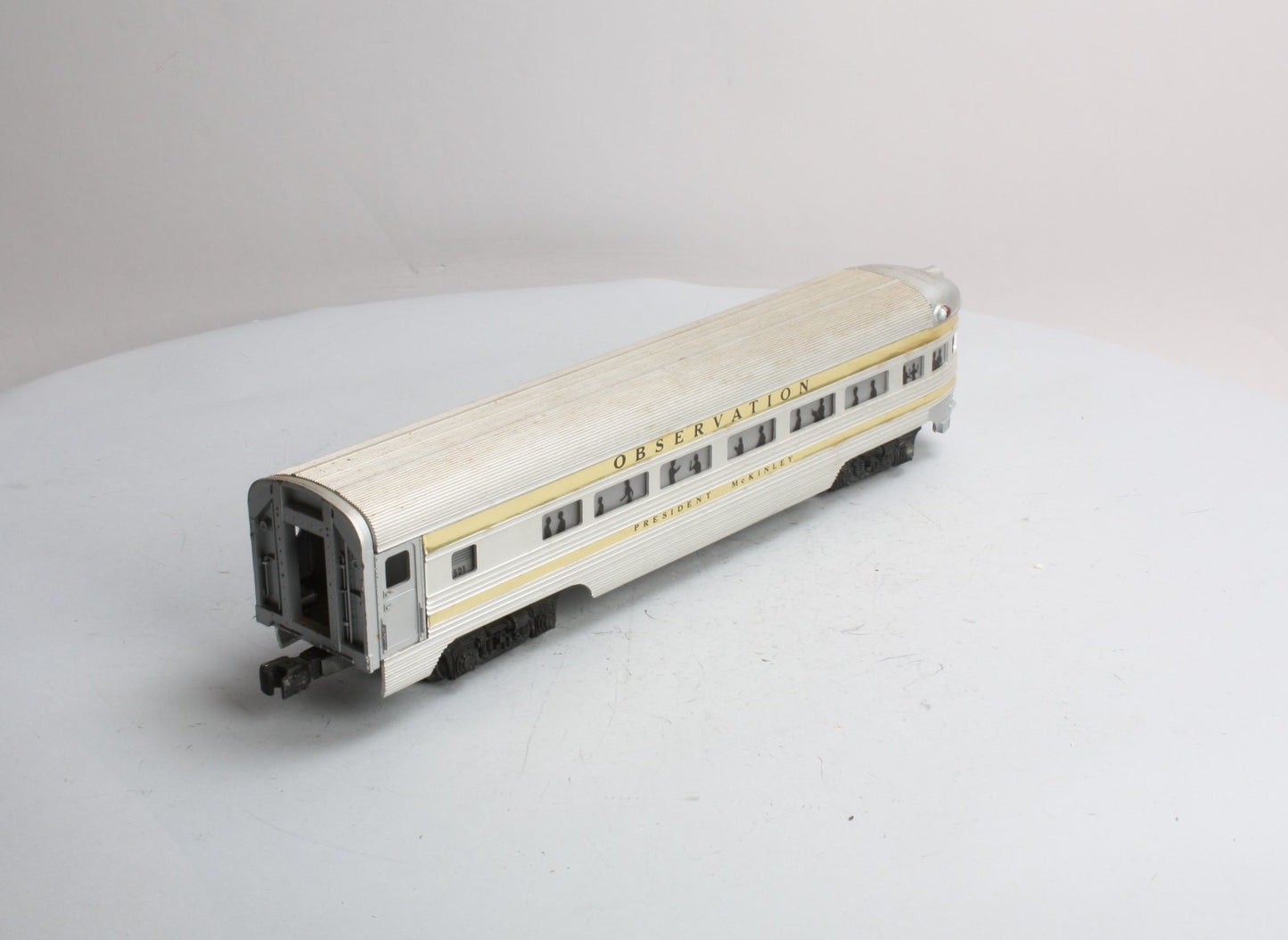 Lionel 2521 Vintage O President McKinley Gold Stripe Aluminum Observation Car