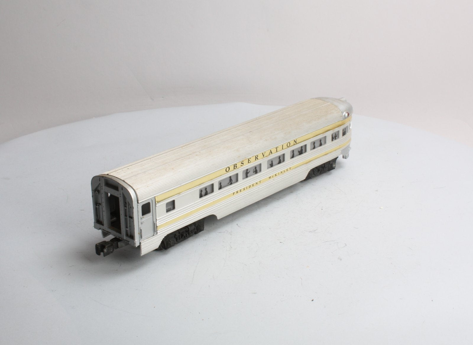 Lionel 2521 Vintage O President McKinley Gold Stripe Aluminum Observation Car