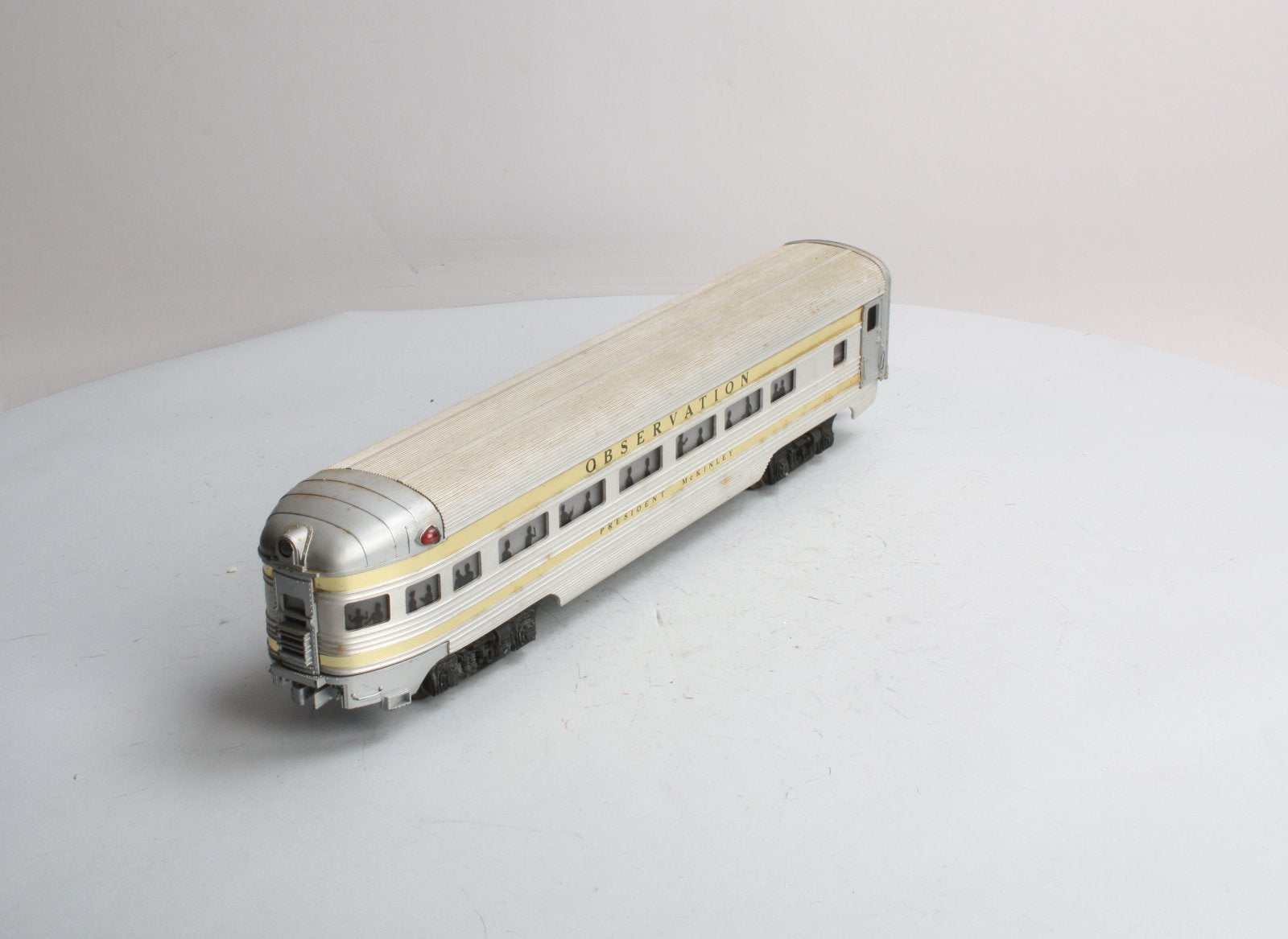 Lionel 2521 Vintage O President McKinley Gold Stripe Aluminum Observation Car