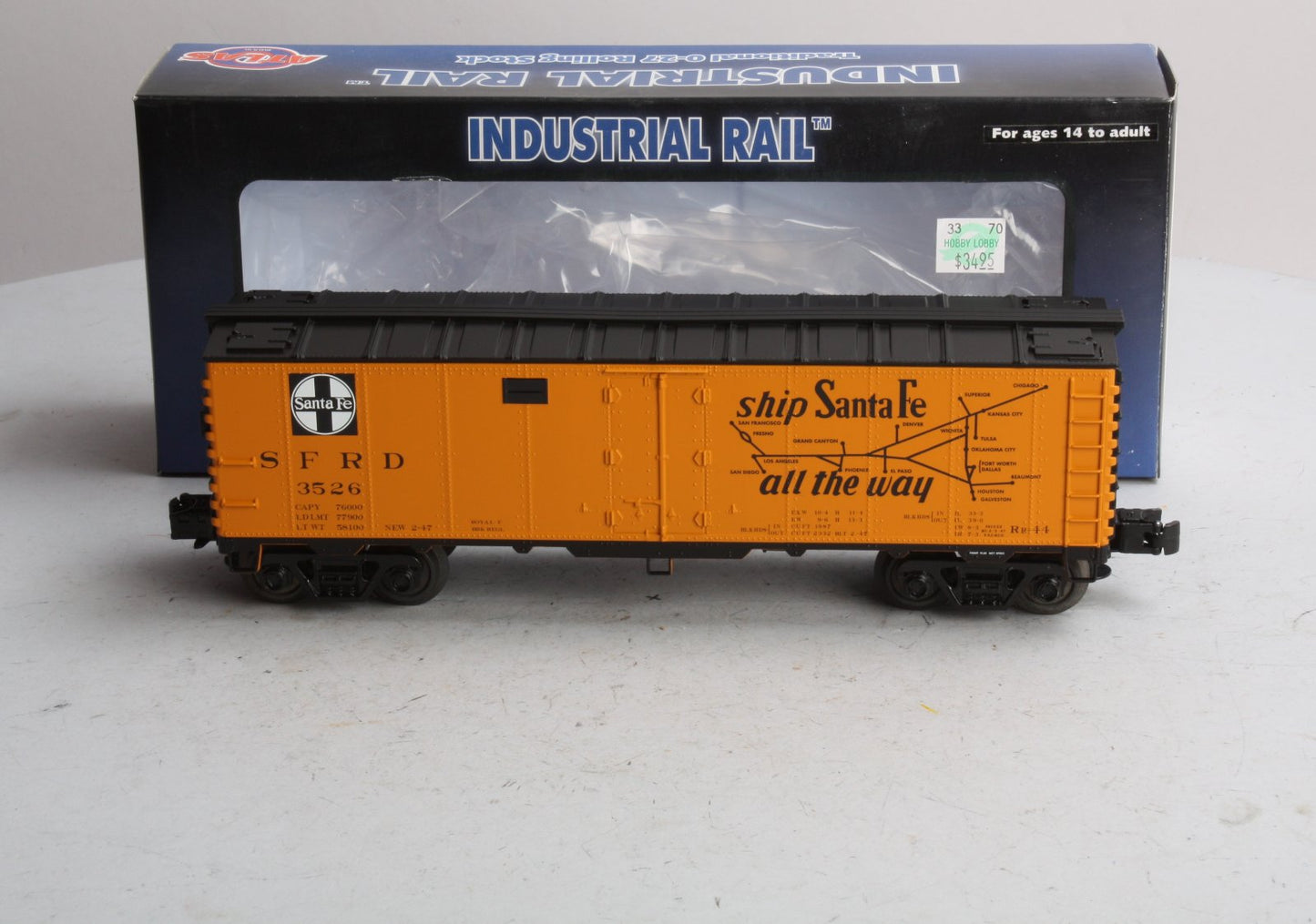 Atlas 1002305 O Gauge Santa Fe Reefer Car #3526