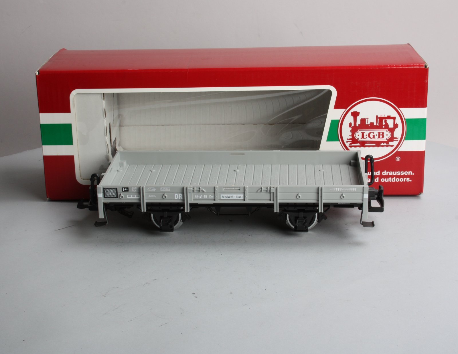 LGB 41100 Low Side Gray DR Gondola - Metal Wheels