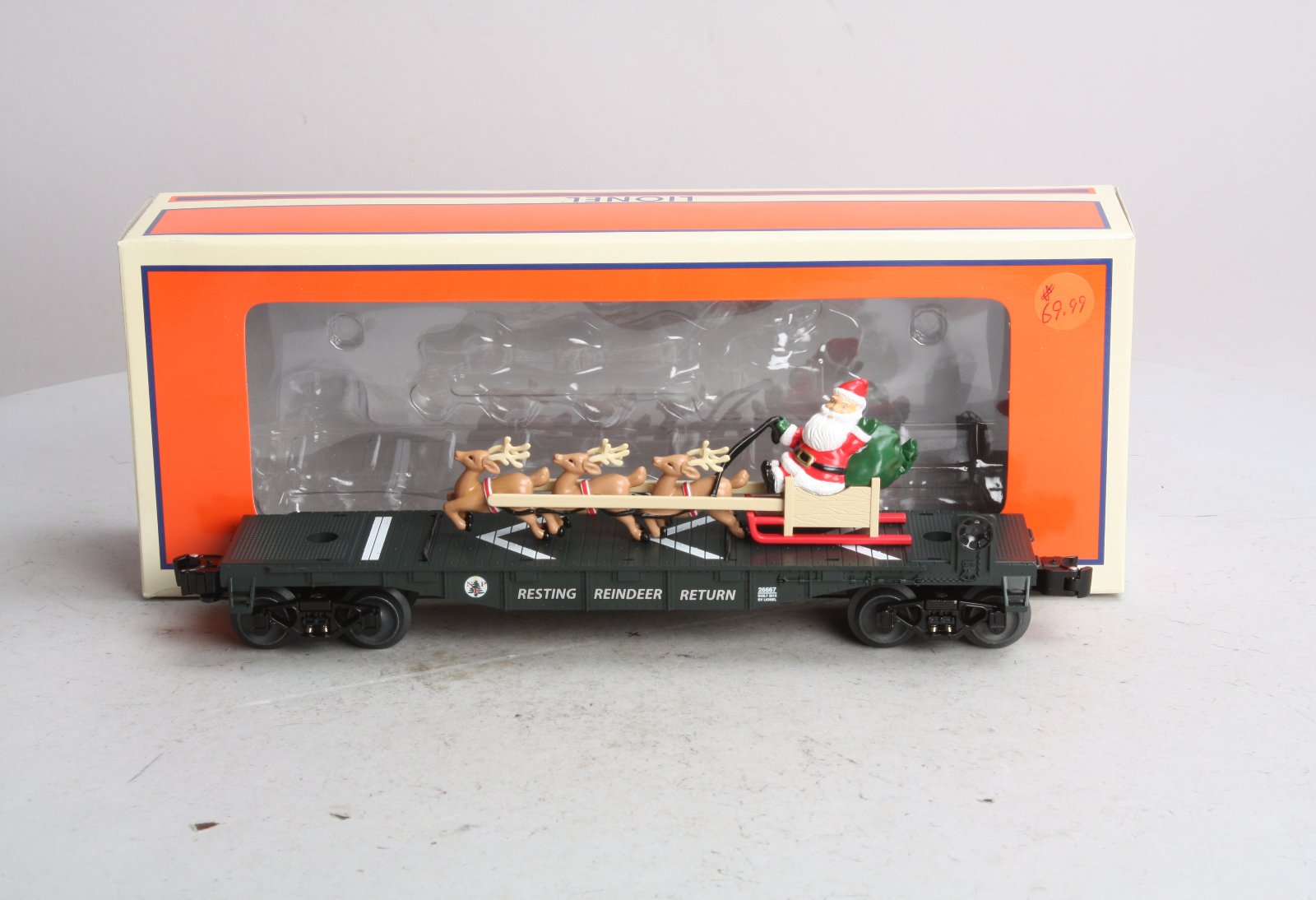 Lionel 6-26667 O North Pole Express Santa's Sleigh Flatcar