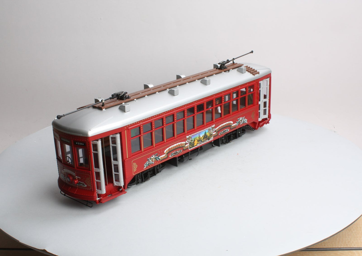 LGB 22382 G Scale Christmas Streetcar w/Sound - Metal Wheels