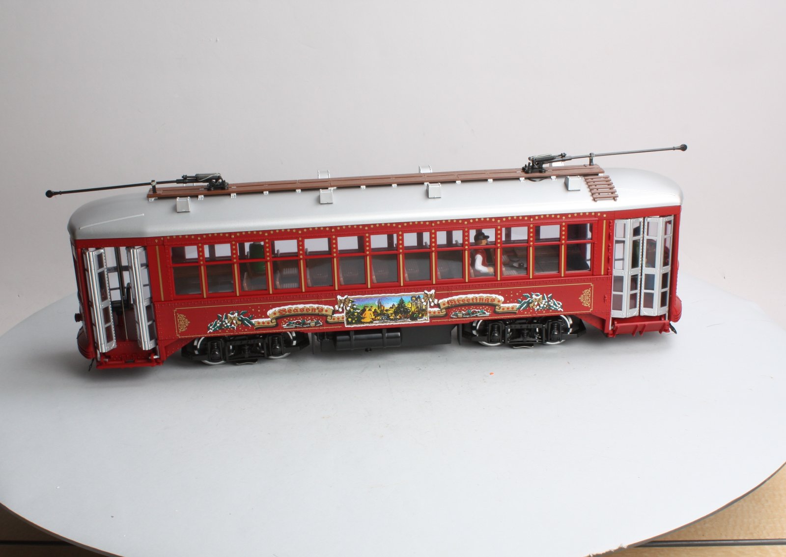 LGB 22382 G Scale Christmas Streetcar w/Sound - Metal Wheels