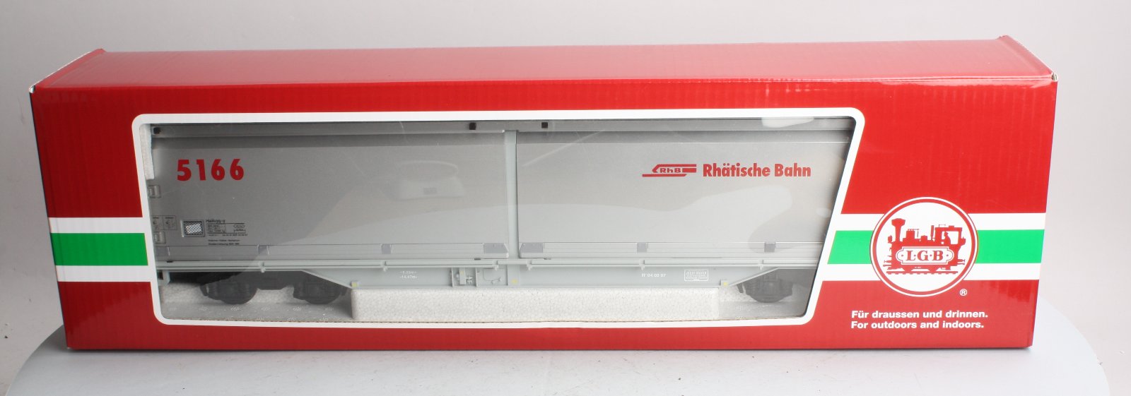 LGB 41573 RhB Sliding Wall Boxcar