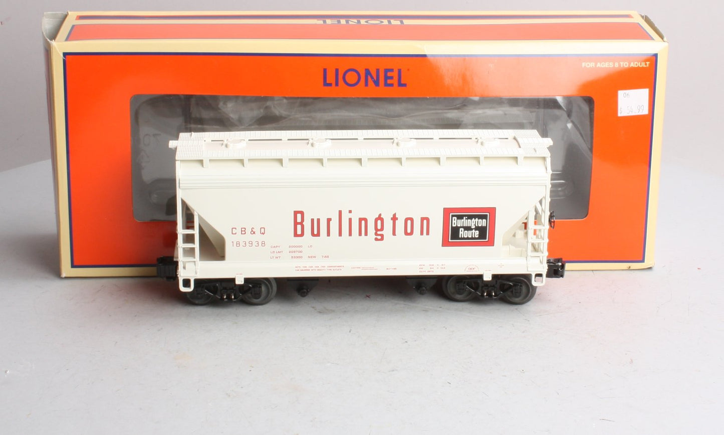 Lionel 6-27053 O Gauge CB&Q Burlington 2-Bay ACF Hopper #183938