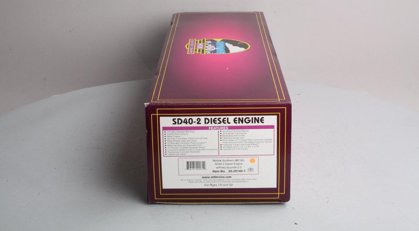 MTH 20-20149-1 Norfolk Southern SD40-2 Diesel Engine w/PS2 #6188