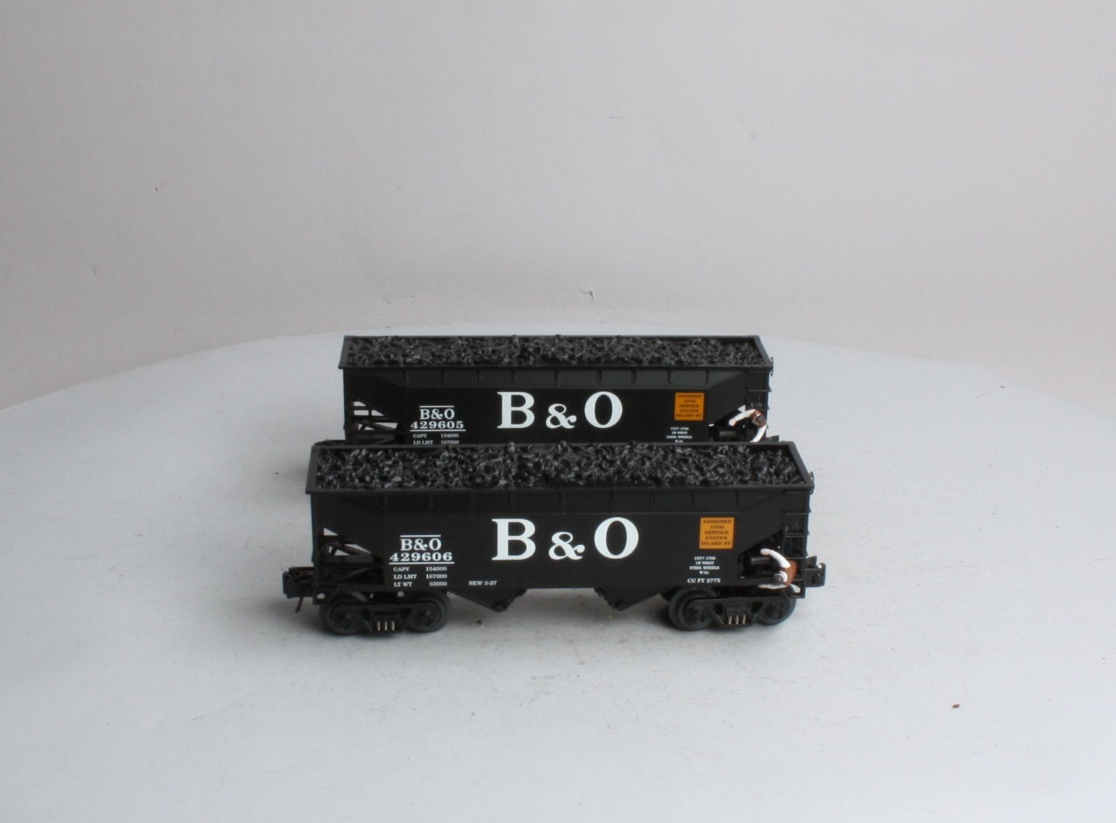 RMT 962232 O Gauge Baltimore & Ohio 2-Bay Coal Hopper Set