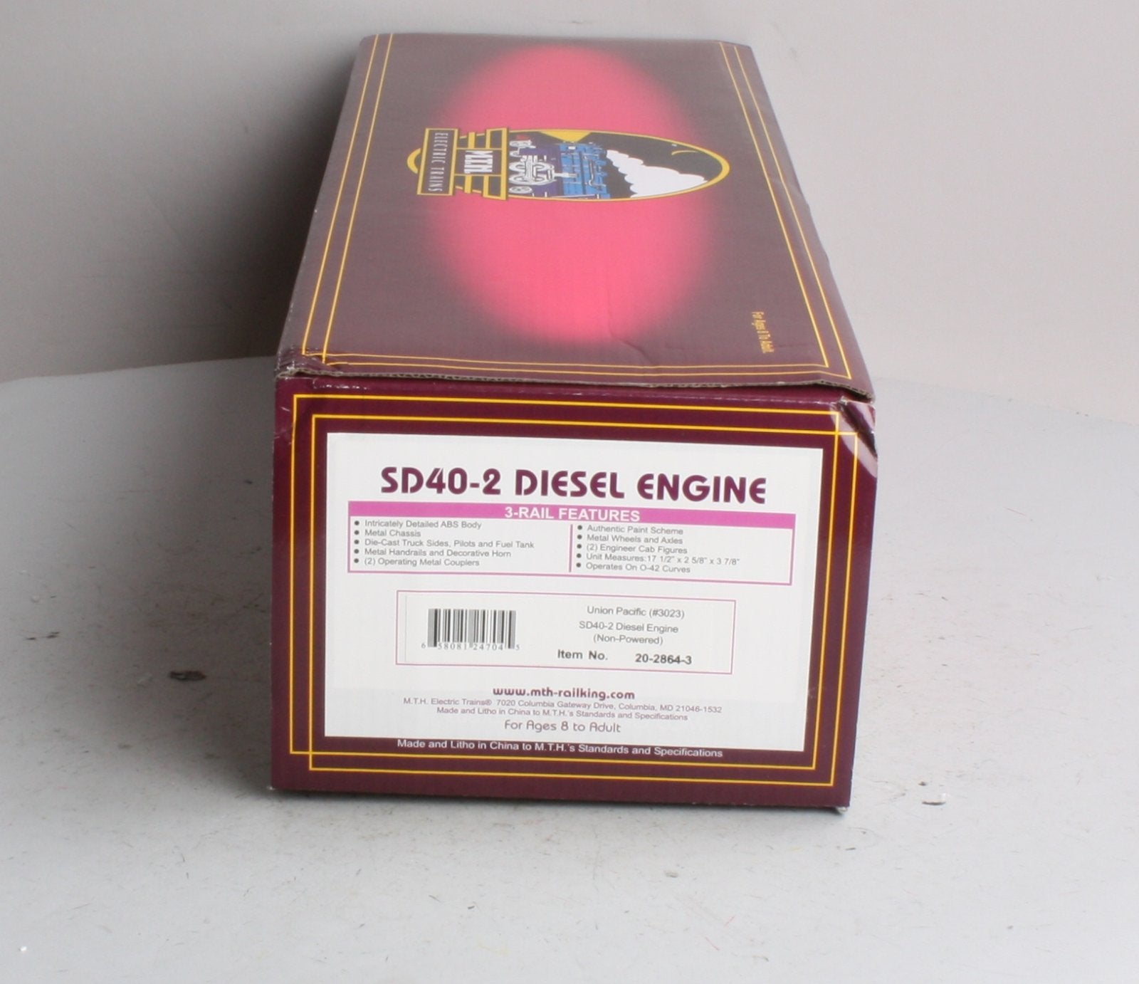 MTH 20-2864-3 Union Pacific SD40-2 Non-Powered Diesel Engine #3023