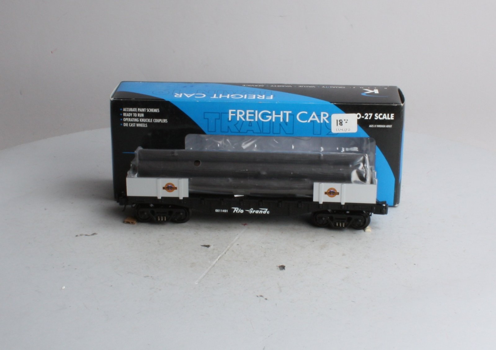 K-Line K661-1491 O Denver & Rio Grande Western Flat Car with Logs