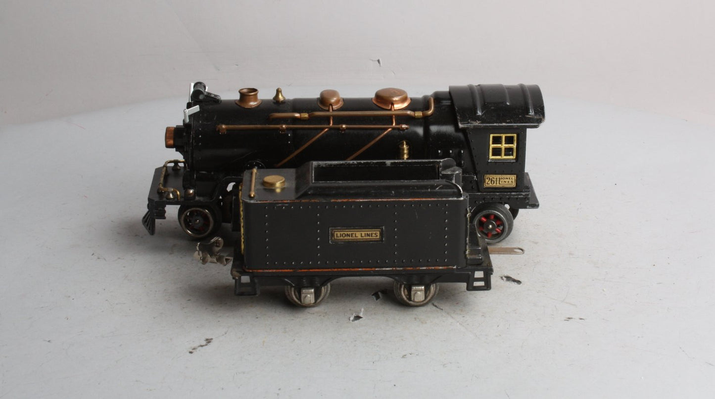 Lionel 261 Vintage O Gauge Prewar Steam Locomotive & Tender