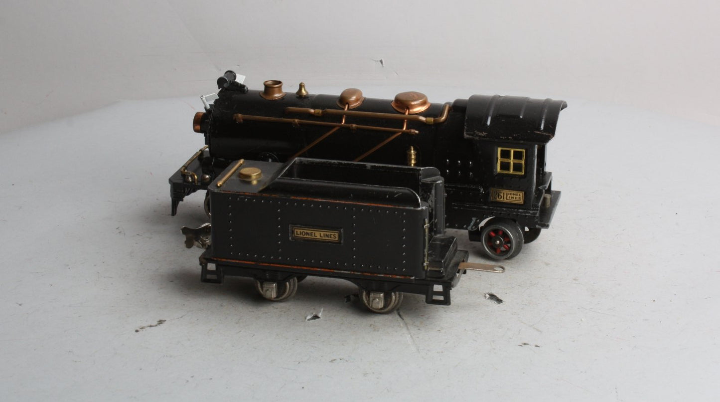 Lionel 261 Vintage O Gauge Prewar Steam Locomotive & Tender