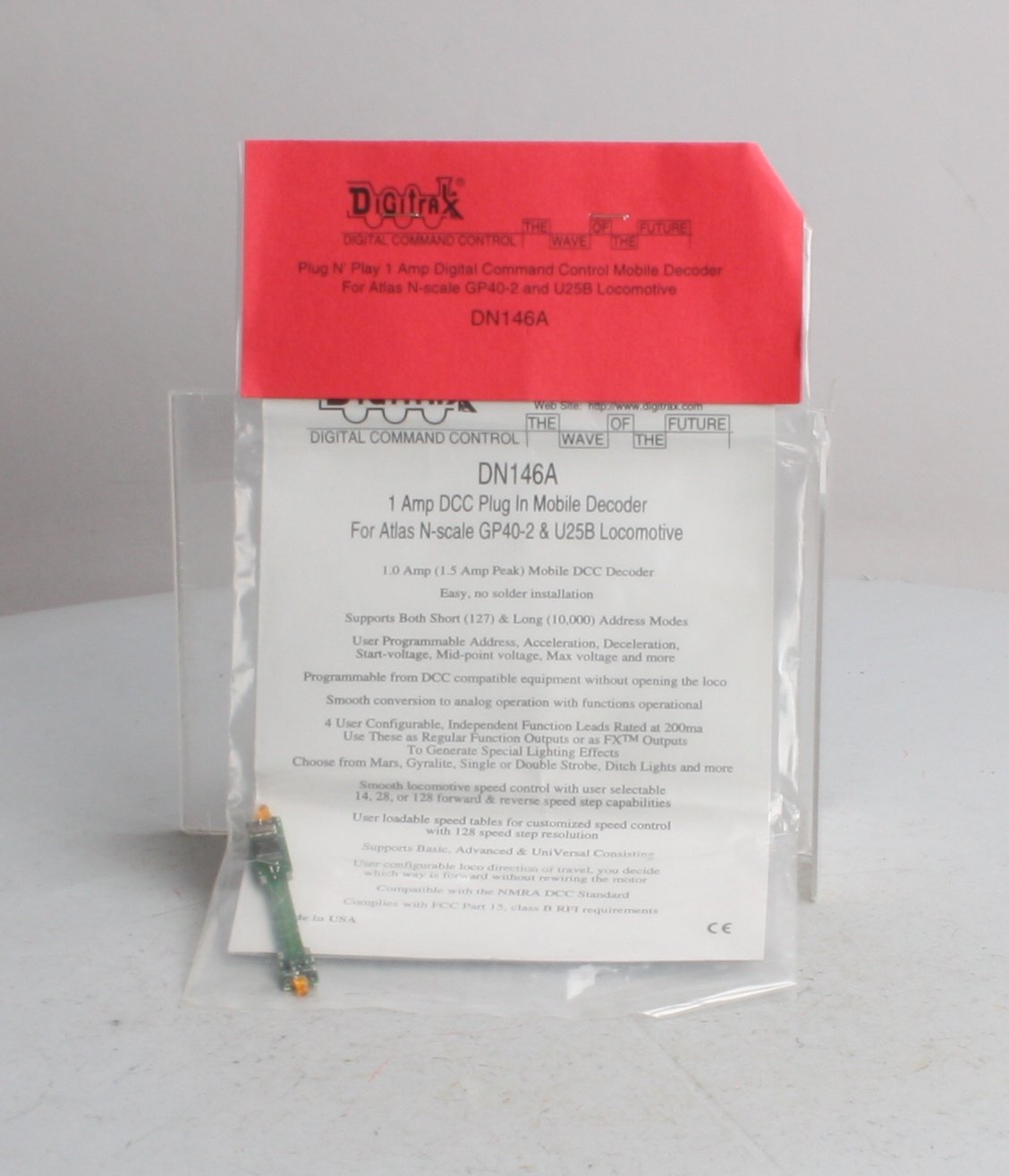 Digitrax DN146A 1 Amp DCC Plug In Mobile Decoder