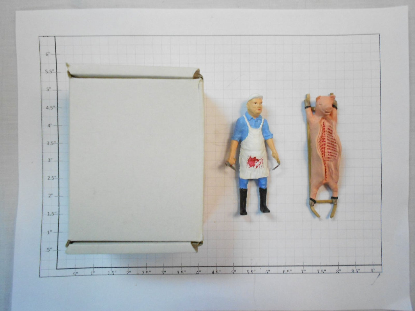 Taura Figures 13.17 White Metal Bucher With Hog Figure