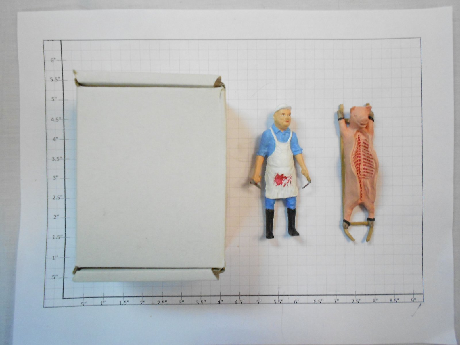 Taura Figures 13.17 White Metal Bucher With Hog Figure
