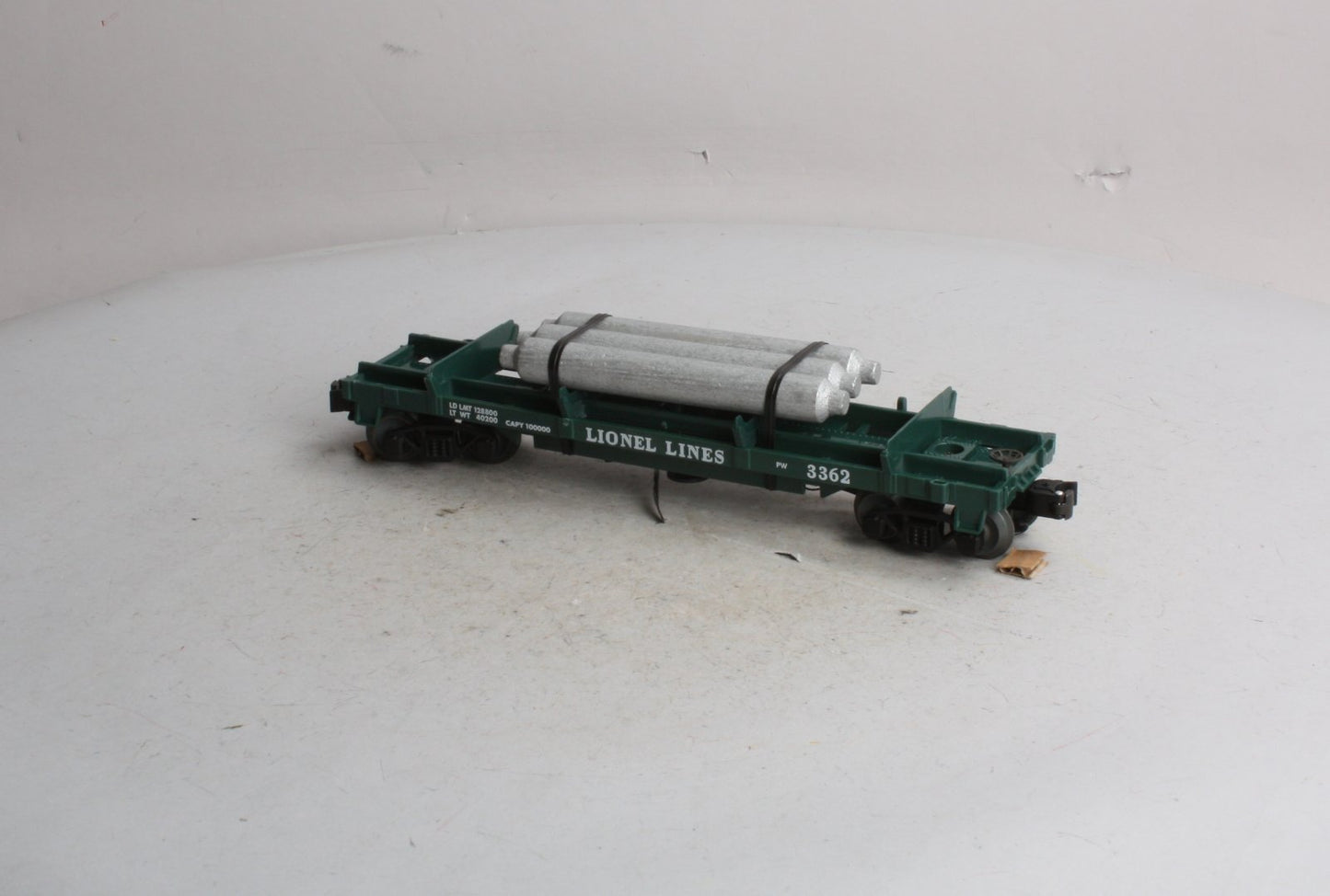 Lionel 6-19878 O Operating Helium Tank Dump Flatcar #3362