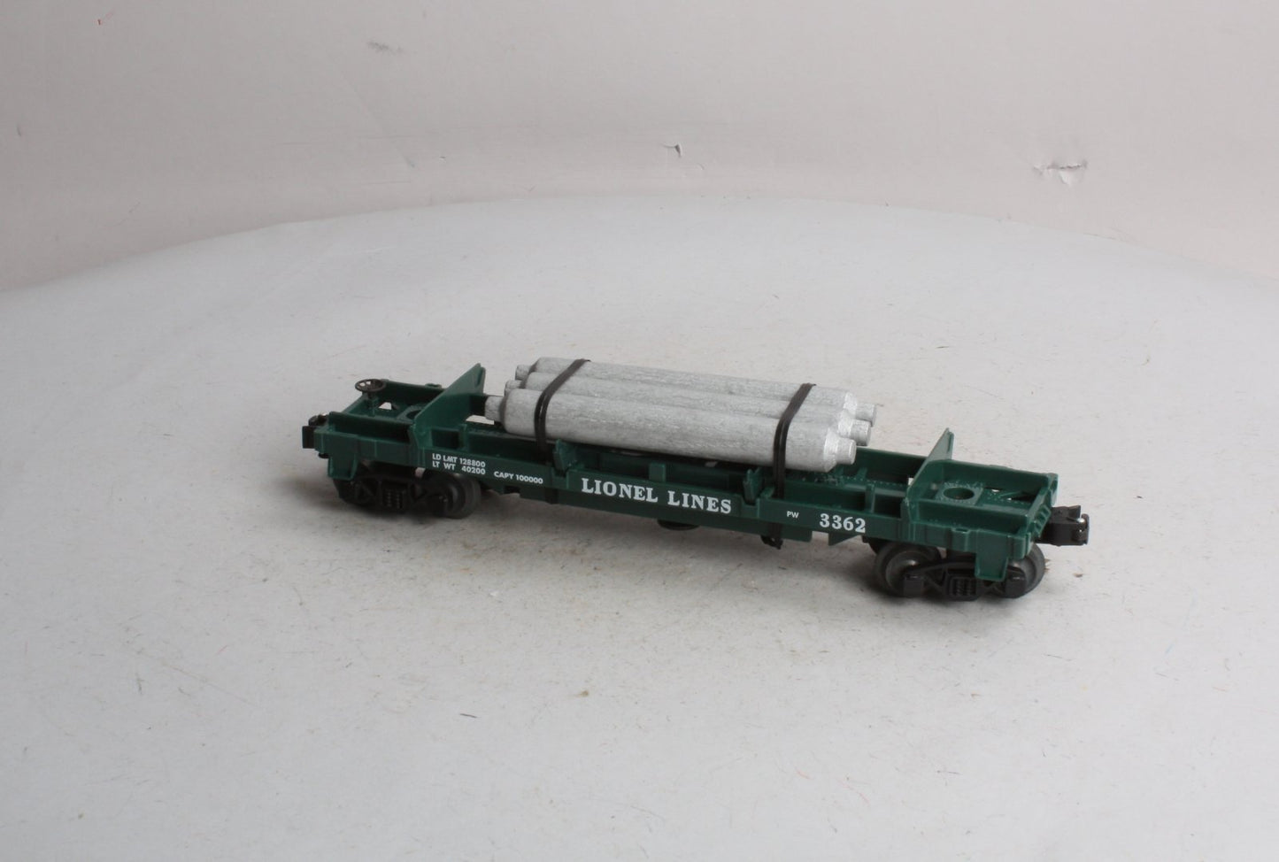 Lionel 6-19878 O Operating Helium Tank Dump Flatcar #3362